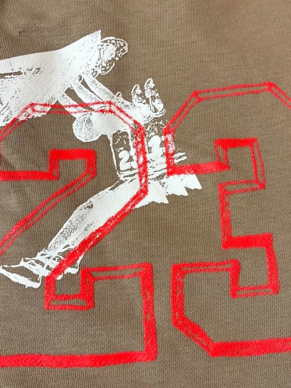 Jordan Olive Athletic Shorts with Red Graphics